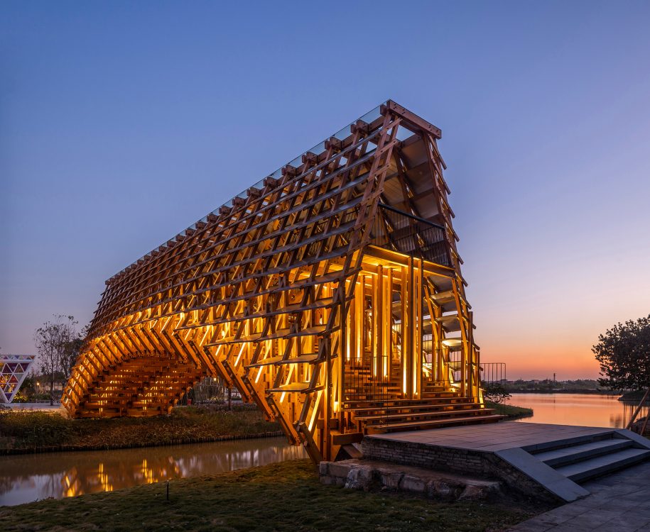 Around the World: Timber Bridge in Gulou Waterfront by LUO Studio